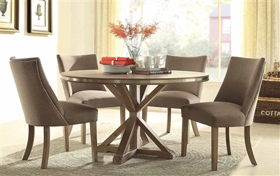 Beaugrand 5 Piece Round Dining Set in Brown by Home Elegance - HEL-5177-54-5