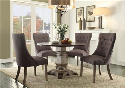 Anna Claire 5 Piece Round Dining Set in Driftwood by Home Elegance - HEL-5428-45RD-5S2