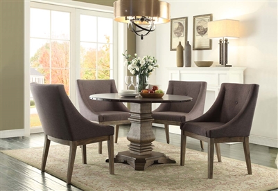 Anna Claire 5 Piece Round Dining Set in Driftwood by Home Elegance - HEL-5428-45RD-5S3