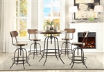 Angstrom 5 Piece Counter Height Round Dining Set in Light Oak by Home Elegance - HEL-5429-36RD-5