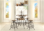 Angstrom 5 Piece Counter Height Round Dining Set in Light Oak by Home Elegance - HEL-5429-36RD-5ST