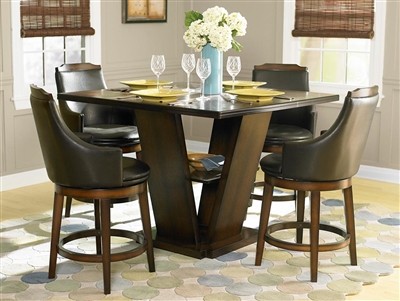 Bayshore 5 Piece Counter Height Dining Set in Oak by Home Elegance - HEL-5447-36-5