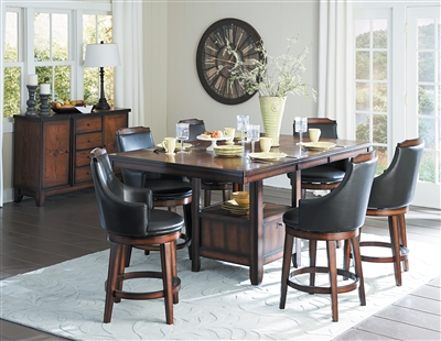 Bayshore 5 Piece Counter Height Dining Set in Burnished by Home Elegance - HEL-5447-36XL-5