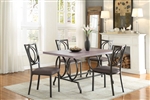 Chama 5 Piece Dining Set in Metal/Wood by Home Elegance - HEL-5469-60-5