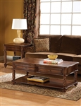 Trammel 2 Piece Occasional Table Set in Brown Mahogany by Home Elegance - HEL-5554-30