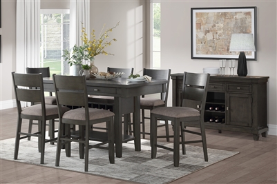 Baresford 7 Piece Counter Height Dining Set in Gray by Home Elegance - HEL-5674-36-7