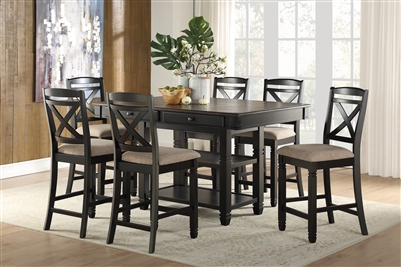 Baywater 7 Piece Counter Height Dining Set in 2-Tone by Home Elegance - HEL-5705BK-36-7