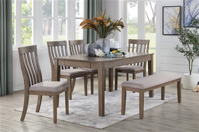 Armhurst 7 Piece Dining Set in Wire Brushed Brown by Home Elegance - HEL-5706-60-7
