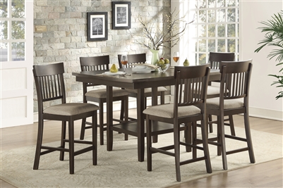 Balin 7 Piece Counter Height Dining Set with Slat Back Chair by Home Elegance - HEL-5716-36-7S1