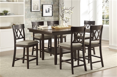 Balin 7 Piece Counter Height Dining Set with Double X Back Chair by Home Elegance - HEL-5716-36-7S2