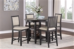 Asher 5 Piece Round Counter Height Dining Set in 2-Tone by Home Elegance - HEL-5800BK-36-5