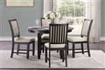 Asher 5 Piece Round Table Dining Set in 2-Tone by Home Elegance - HEL-5800BK-48RD-5