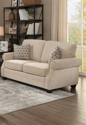 Bechette Love Seat in Natural Tone by Home Elegance - HEL-8204-2