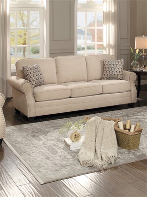 Bechette Sofa in Natural Tone by Home Elegance - HEL-8204-3