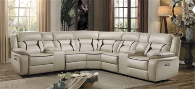 Amite Reclining Sectional Sofa in Beige by Home Elegance - HEL-8229