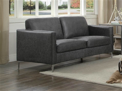 Breaux Love Seat in Grey by Home Elegance - HEL-8235GY-2