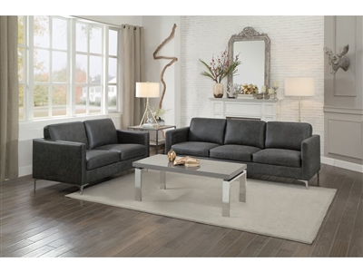 Breaux 2 Piece Sofa Set in Grey by Home Elegance - HEL-8235GY