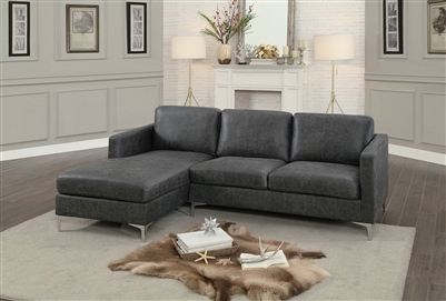 Breaux Sectional Sofa in Grey by Home Elegance - HEL-8235GY-SC
