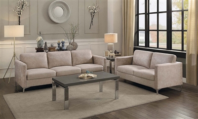 Breaux 2 Piece Sofa Set in Beige by Home Elegance - HEL-8235SS