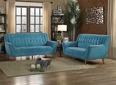 Erath 2 Piece Sofa Set in Blue by Home Elegance - HEL-8244BU