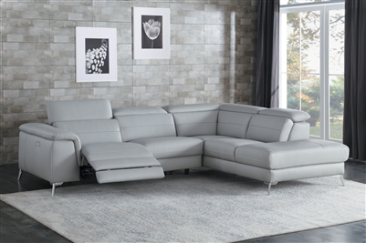 Cinque Sectional Sofa in Light Gray by Home Elegance - HEL-8256GY