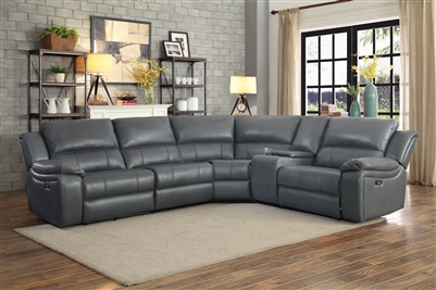Falun Reclining Sectional Sofa in Gray by Home Elegance - HEL-8260GY-6PW