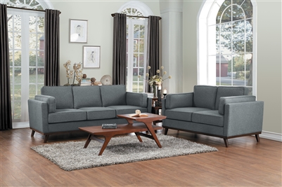 Bedos 2 Piece Sofa Set in Gray by Home Elegance - HEL-8289GY