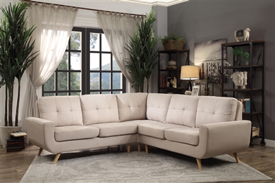 Deryn Sectional Sofa in Beige by Home Elegance - HEL-8327BE-SC