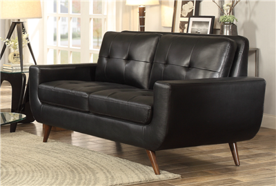 Deryn Love Seat in Black by Home Elegance - HEL-8327BLK-2
