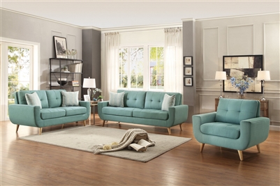 Deryn 2 Piece Sofa Set in Teal by Home Elegance - HEL-8327TL