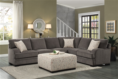 Alamosa Sectional Sofa in Brown by Home Elegance - HEL-8335