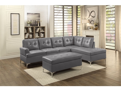 Barrington Sectional Sofa in Grey by Home Elegance - HEL-8378GRY