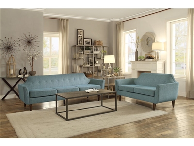 Ajani 2 Piece Sofa Set in Teal by Home Elegance - HEL-8379TL