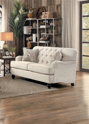 Clemencia Love Seat in Natural Tone by Home Elegance - HEL-8380-2