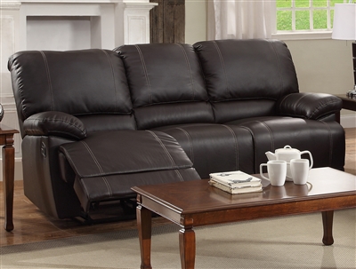 Cassville Double Reclining Sofa in Dark Brown by Home Elegance - HEL-8403-3