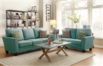 Adair 2 Piece Sofa Set in Teal by Home Elegance - HEL-8413TL