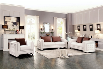 Azure 2 Piece Sofa Set in Off-White by Home Elegance - HEL-8478