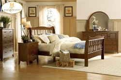 Brookwood 6 Piece Sleigh Bed Bedroom Set in Warm Brown Cherry Finish by Homelegance - 867C