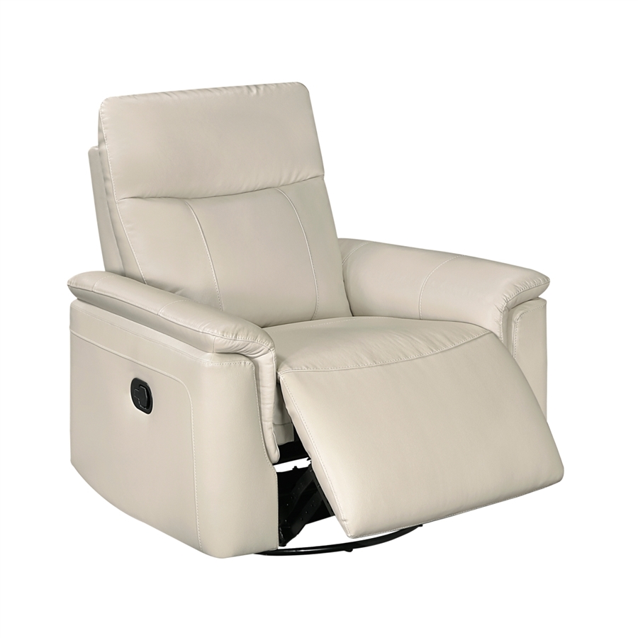 椅子 hadel Hadley Swivel Glider Reclining Chair in Taupe Leather by Home