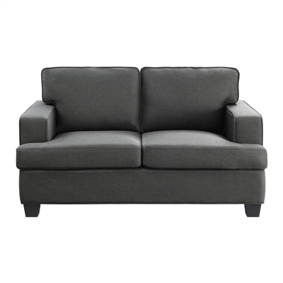 Elmont Love Seat in Charcoal by Home Elegance - HEL-9327CC-2