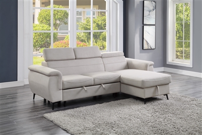 Cadence Sectional Sofa in Beige by Home Elegance - HEL-9403BE-SC