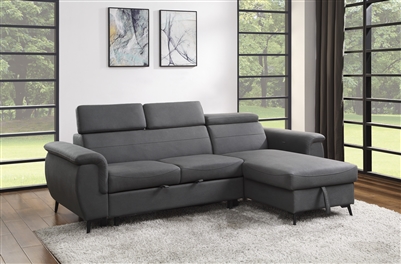 Cadence Sectional Sofa in Gray by Home Elegance - HEL-9403GY-SC