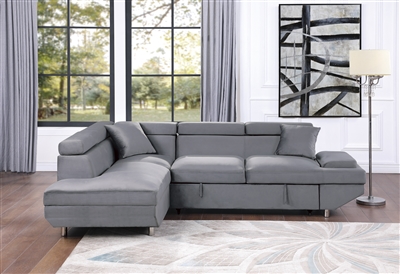 Cruz Sectional Sofa in Gray by Home Elegance - HEL-9412GY-SC