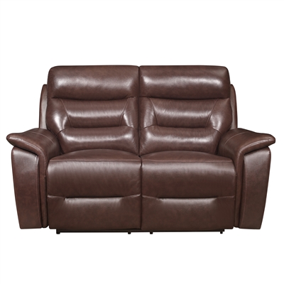 Armando Power Double Reclining Love Seat in Brown by Home Elegance - HEL-9445BR-2PWH
