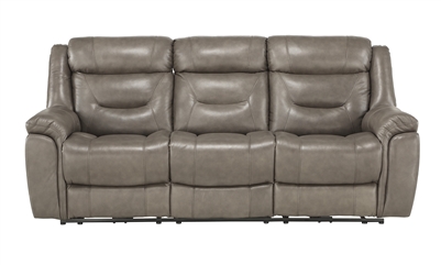 Danio Power Double Reclining Sofa in Brownish Gray by Home Elegance - HEL-9528BRG-3PWH
