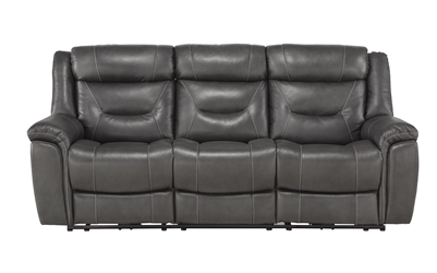 Danio Power Double Reclining Sofa in Dark Gray by Home Elegance - HEL-9528DGY-3PWH