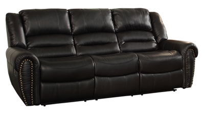 Center Hill Double Reclining Sofa in Black by Home Elegance - HEL-9668BLK-3