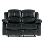 Cranley Double Reclining Love Seat in Black by Home Elegance - HEL-9700BLK-2