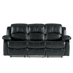 Cranley Double Reclining Sofa in Black by Home Elegance - HEL-9700BLK-3