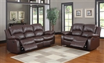 Cranley 2 Piece Power Double Reclining Sofa Set in Brown by Home Elegance - HEL-9700BRW-PW